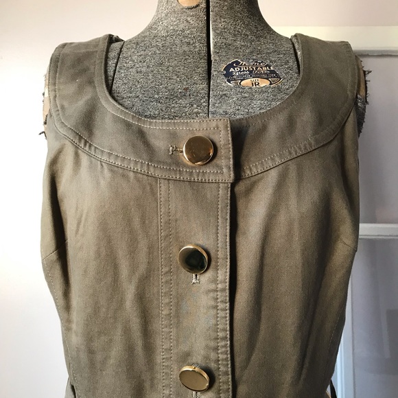 Milly of New York olive green belted dress - Picture 3 of 8